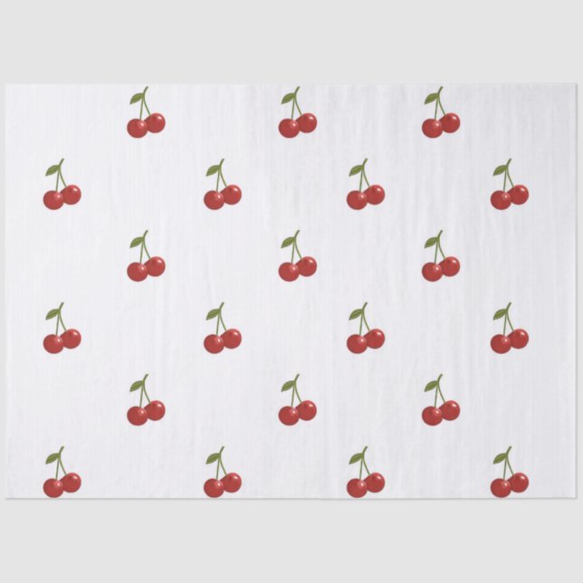 🍒 Sweet Cherry Minimal Elegant Tissue Paper Seidenpapier (Vorderseite)