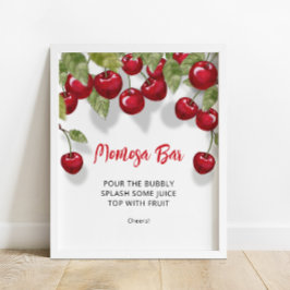 Sweet Cherry Momosa Bar Baby Shower Poster