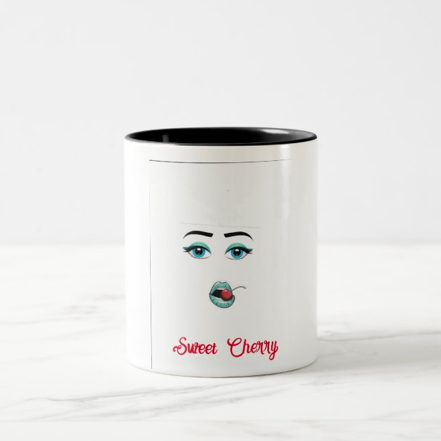 sweet cherry Mug Zweifarbige Tasse (Mittel)