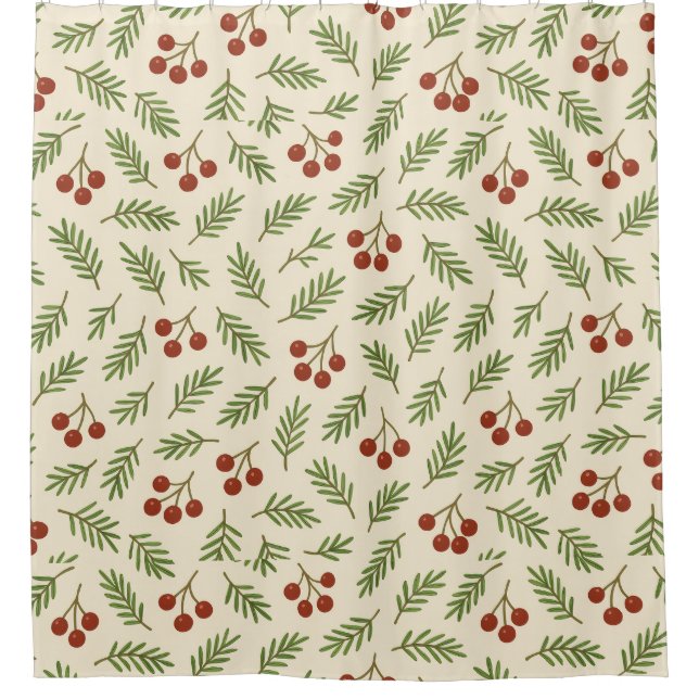 🍒 Sweet Cherry Natural Harmony Collection Duschvorhang (Vorderseite)