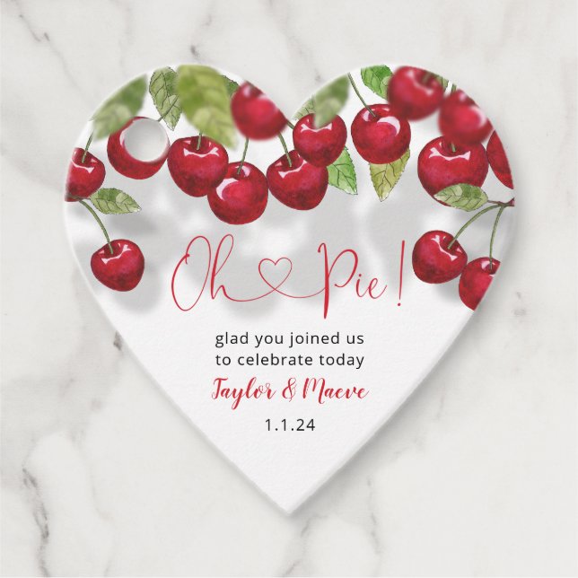 Sweet Cherry Oh Pie Baby Dusche Geschenkanhänger (Vorderseite)