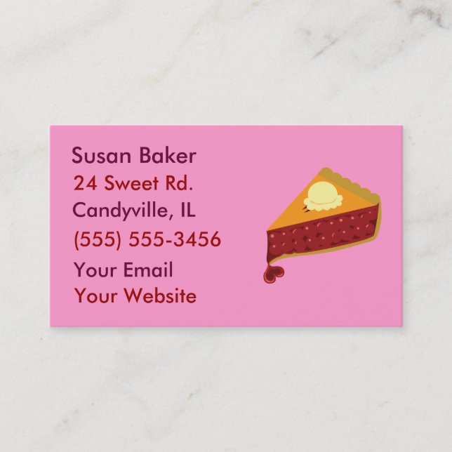 Sweet Cherry Pie Herz Business Cards Visitenkarte (Vorderseite)