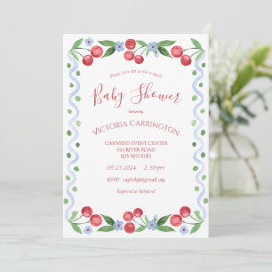 Sweet Cherry Red Baby Dusche Einladung