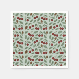 🌿 Sweet Cherry Woodland Holiday Collection Serviette