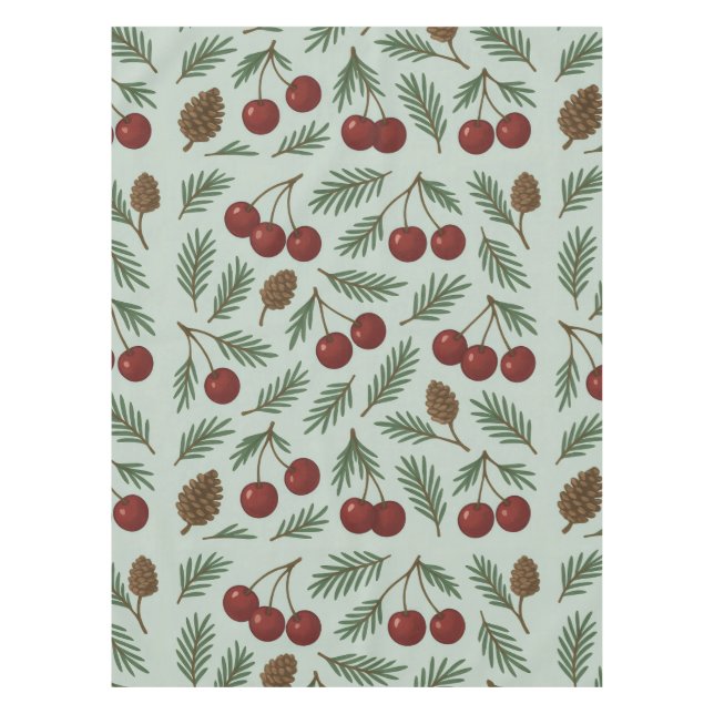 🌿 Sweet Cherry Woodland Holiday Collection Tischdecke (Vorderseite)