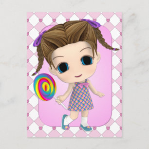 Sweet Chibi Girl Postcard Postkarte