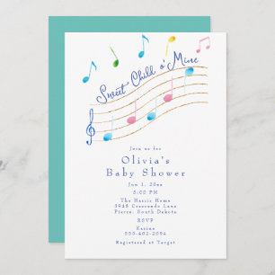 Sweet Child of Mine Musical Baby Shower Einladung