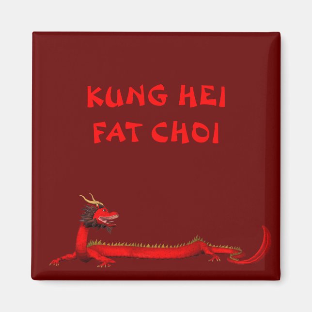 Sweet Chinese Red Dragon Magnet (Vorne)