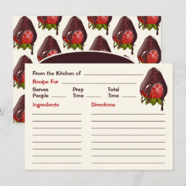 Sweet Chocolate Dipped Strawberry Cute Recipe Mitteilungskarte