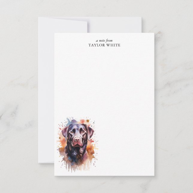 Sweet Chocolate Labrador Retriever Vielen Dank Mitteilungskarte (Vorderseite)