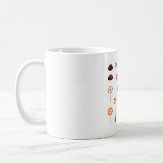 Sweet Chocolate und Candy Pattern Pink Kaffeetasse