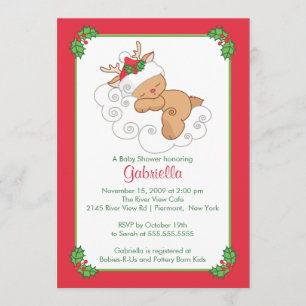Sweet Christmas Baby Shower Invitation Baby Deh Einladung