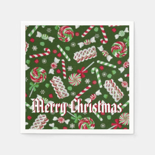Sweet Christmas Candy Pattern Napkins 2 Serviette