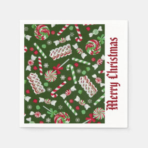 Sweet Christmas Candy Pattern Napkins Serviette