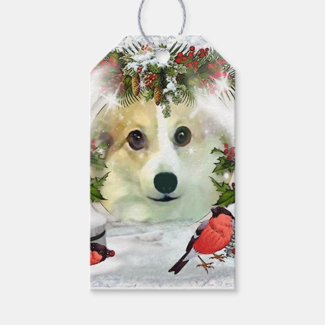 Sweet Christmas Corgi Geschenkanhänger (Vorderseite)