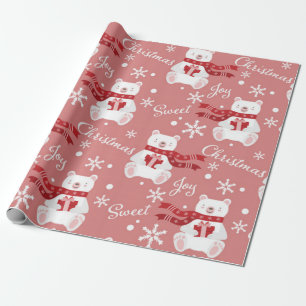 Sweet Christmas Joy Bear Geschenkpapier