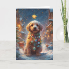 Sweet Christmas Puppy Art Card Feiertagskarte
