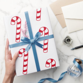Sweet Christmas Red Candy Cane Geschenkpapier