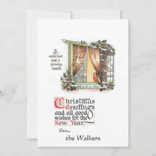 Sweet Christmas Robin am Snowy Window Feiertagskarte