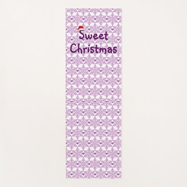 Sweet Christmas Snowflake Herzmuster Yogamatte (Vorderseite)