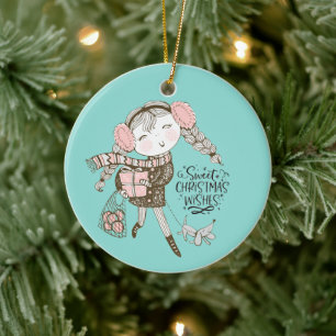Sweet Christmas Wünsche Keramik Ornament