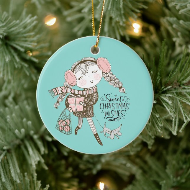 Sweet Christmas Wünsche Keramik Ornament (Baum)