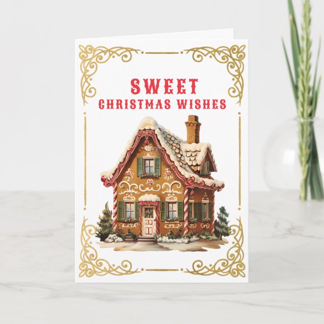 Sweet Christmas Wünsche | Lebkuchenhaus Karte (Vorderseite)