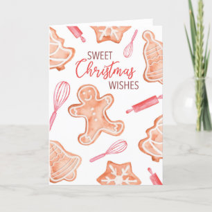 Sweet Christmas wünscht Gingerbread Card Dankeskarte