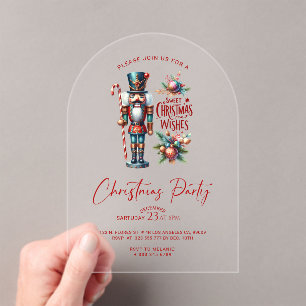 Sweet Christmas wünscht Nutcracker Party laden Acryleinladungen