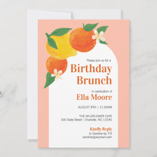 Sweet Citrus Birthday Brunch Einladung