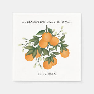 Sweet Citrus Botanical Orange Greenery Dusche Serviette