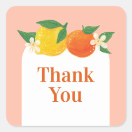 Sweet Citrus Rounded Square Vielen Dank, dass Sie Quadratischer Aufkleber