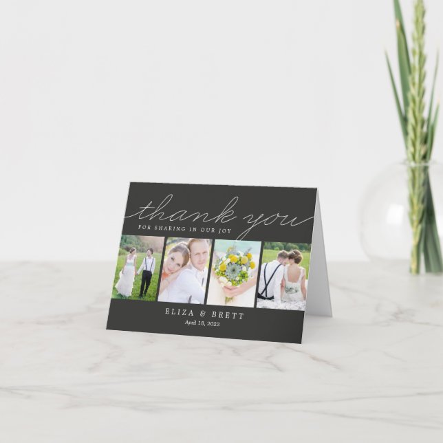 Sweet Collage Wedding Dankeschön Card - Kohle Dankeskarte (Vorderseite)