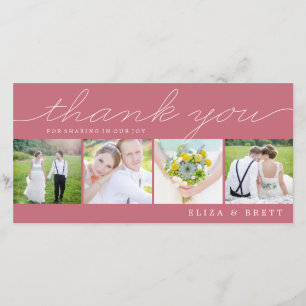 Sweet Collage Wedding Dankeschön Karten - Pink