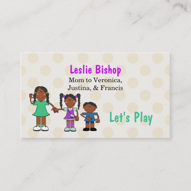 Sweet Colorful Custom Mommy Card Telefonnummerkarte (Vorderseite)