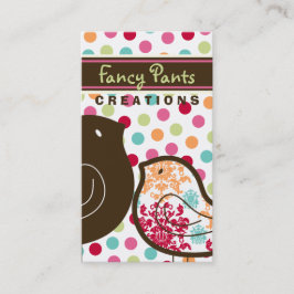 Sweet Colorful Damask Chicks Polka Dots Whimsical Visitenkarte
