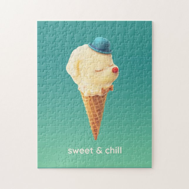 Sweet Cone: Smiling Bichon Ice Cream Art Puzzle (Vertikal)