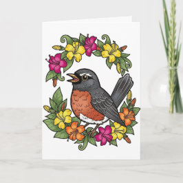 Sweet Connecticut Bird mit Mirabilis Feiertagskarte