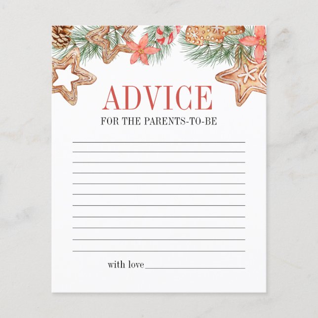 Sweet Cookie Christmas Baby Shower Advice Game (Vorderseite)