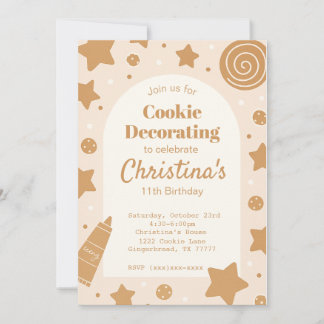 Sweet Cookie Decorating Birthday Invitation Einladung
