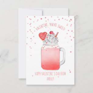 Sweet Cookie Milkshake-Klasse Valentine Karte