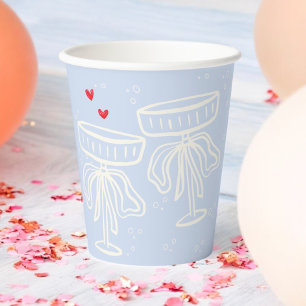 Sweet Coquette Bow Champagne Flute Bubbles Pappbecher