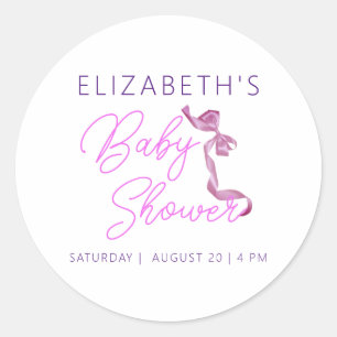 Sweet Coquette Lila Bow Krawatte Elegante Babydusc Runder Aufkleber