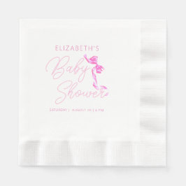 Sweet Coquette Pink Bow Krawatte Elegant Babydusch Serviette