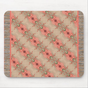 Sweet Coral Flower Gemustert Mouse Rug Mousepad