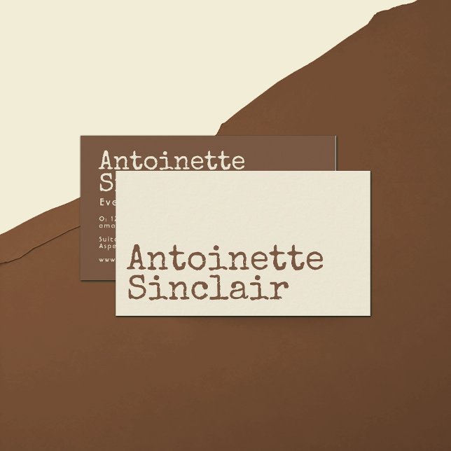 Sweet Corn und Toffee Typografy Busine Visitenkarte (Sweet Corn and Toffee colored business card.)