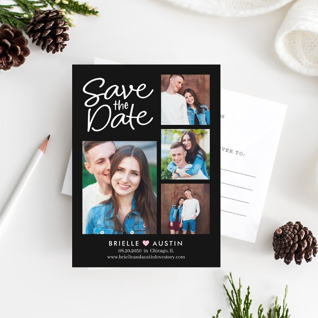 Sweet Couple EDITABLE FARBE Save the Date Postcard Postkarte (Von Creator hochgeladen)