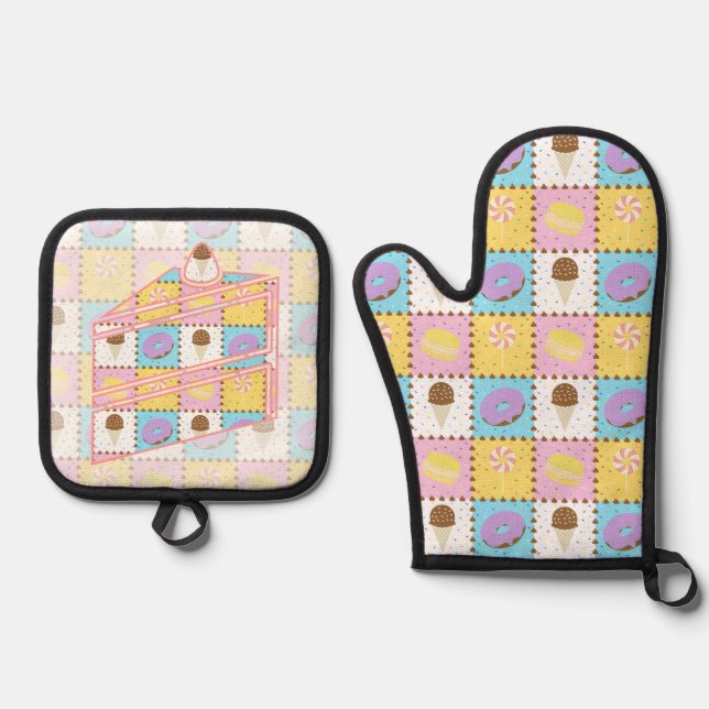 Sweet Cravings Ofenhandschuh & Topflappen-Set (Vorderseite)
