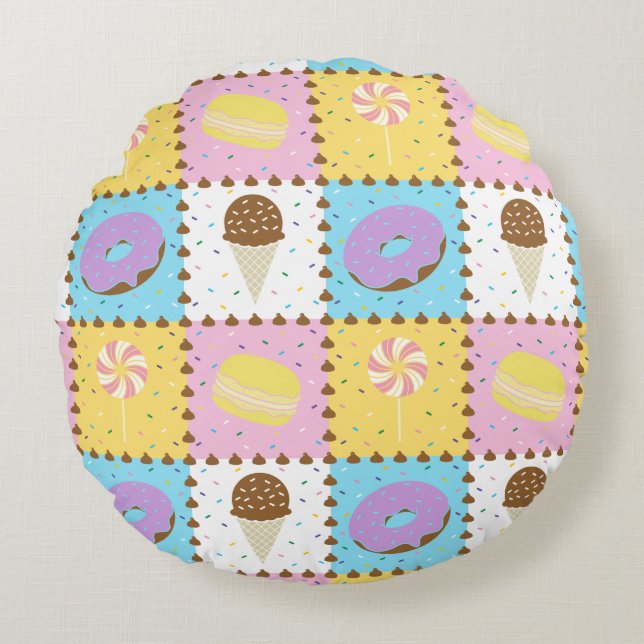 Sweet Cravings Round Pillow Rundes Kissen (Vorderseite)