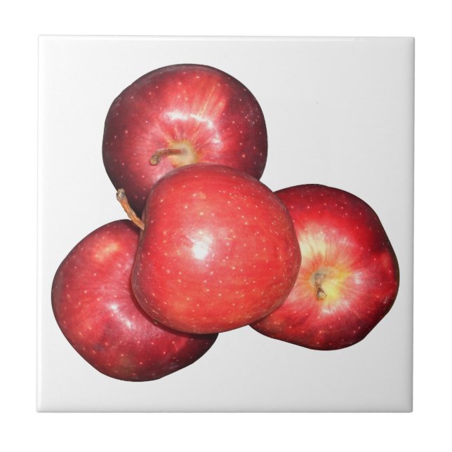 Sweet & Crisp Red Apples - Bio Fruchtwerbung Fliese (Vorderseite)